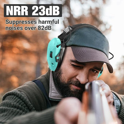 Electronic Shooting Ear Protection w/Gel Pads, 23dB NRR Active Noise Reduction & 3X Amplification Headset for Shooters