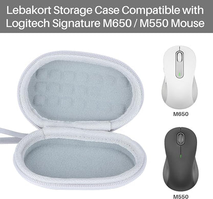 Lebakort Storage Case Compatible with Logitech Signature M650 / M550 Mouse (Off White Case)