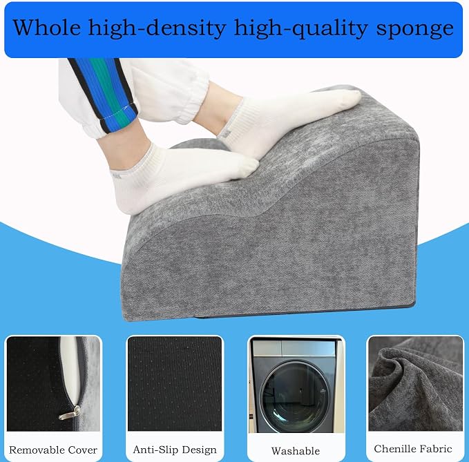 Foot Rest for Under Desk at Work.Multifunctional 3-Tier Foot Stool,with Washable Footrest.for Under Desk,Office Chair Gaming Chair & Sofa,Leg Elevation Pillow,Supports Posture -Dark Grey