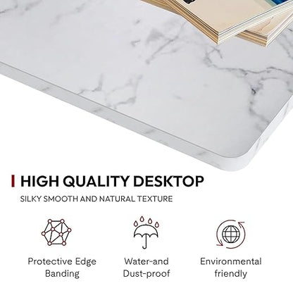 SANODESK Universal Tabletop 48"x24"x1" Thickness One-Piece Table Top Rectangular Particle Board for Standing Desk and Home Office Countertop DIY,Marble Grey Desk Top