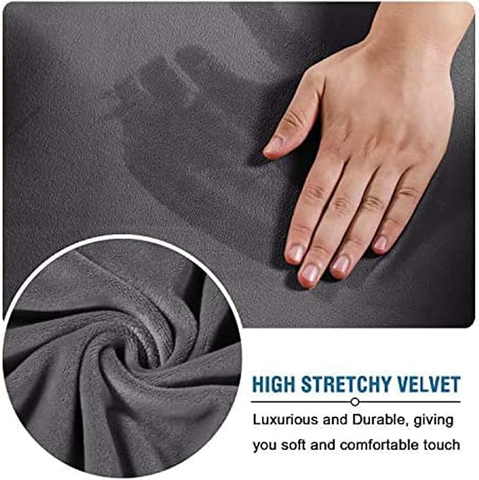 Velvet Plush Office Computer Chair Cover for Executive, Gray, XL | Stretchable, Ergonomic, Cat Proof Protector, For Mesh Chairs with Wheels & Armrests, Comfy Executive Rolling Chairs