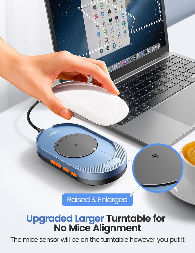 Vaydeer M4 Utra Mouse Mover with APP, Undetectable Mouse Jiggler Device with Remote Control and Timer Function, Driver-Free Shaker Wiggler Mouse Movement Simulation for Computer Awakening-Olive Green