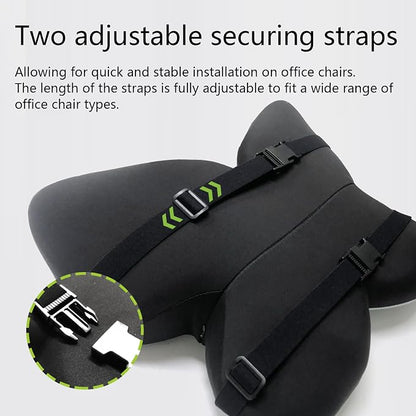 Memory Foam Lumbar Support Pillow,Back Support for Office Chair,Back Pillow for Chair,Ergonomic Lower Back Cushion for Desk Chair,Computer Chair,Gaming Chair and Car Seat,Washable Cover(Gray)