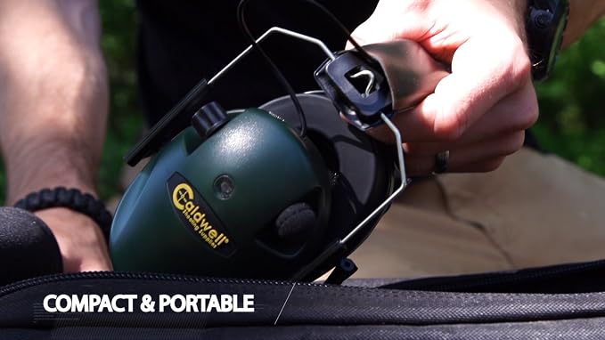 Caldwell E-MAX Electronic Hearing Protection with Low Profile, Adjustable, 23 NRR, For Range, Shooting, and Hunting