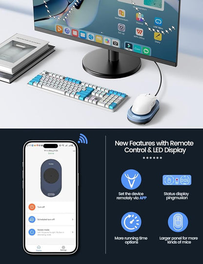 Vaydeer M4 Utra Mouse Mover with APP, Undetectable Mouse Jiggler Device with Remote Control and Timer Function, Driver-Free Shaker Wiggler Mouse Movement Simulation for Computer Awakening-Olive Green