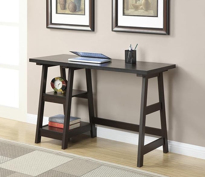 Convenience Concepts 090107ES Trestle Desk, Espresso