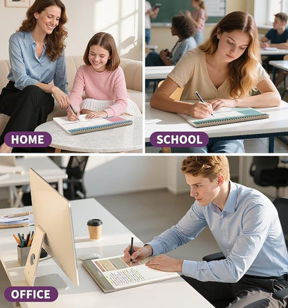 Weekly To Do List Notepad, 52 Undated Sheets （8.5"×11") Duplex-Printed Weekly Desk Planner For Work Home School Office Desk Accessories Supplies & Goal Setting Tasks - Purple