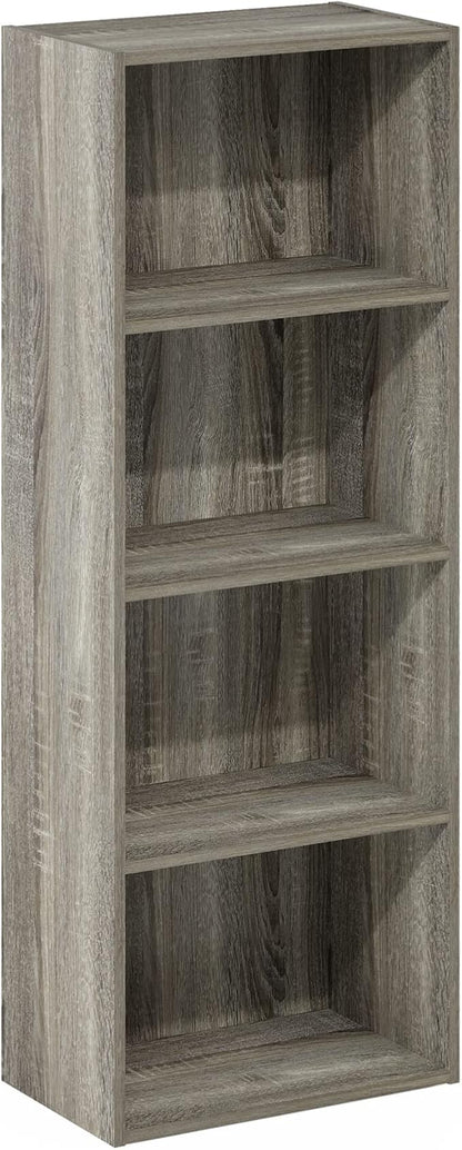 Furinno Luder Bookcase / Book / Storage, 4-Tier, French Oak