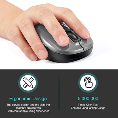 Leadsail Wireless Slim Cordless Mouse, 2.4G USB Mouse for Laptop, Desktop, MacBook - Less Noise, Optical, 4 Buttons
