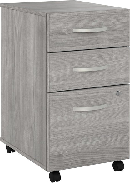 Bush Business Furniture Studio C 3 Drawer Mobile File Cabinet in Platinum Gray | Assembled Office Storage Unit for Home or Commercial Spaces