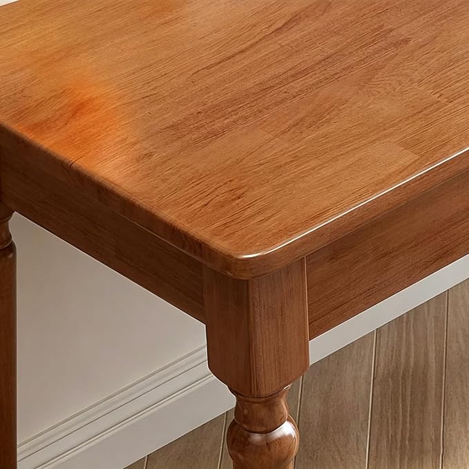 Solid Wooden Desk with Drawers, Small Writing Desk with Drawers for Computer, PC Desk for Work, Study or Gaming, Easy to Assemble (Walnut-B, 39in)