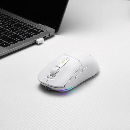 LTC GM024 Tri-Mode Wireless Gaming Mouse, 59g Ultra-Light Ergonomic Gaming Mouse 2.4Ghz/BT/Wired, 6-Level DPI 8000 Max, 1000Hz, 5 Programmable Buttons, Pro Software