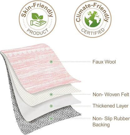 Nakagishi Pink Rugs for Bedroom Girls: 5x7 Washable Boho Large Neutral Area Rug Cute Soft Modern Indoor Floor Non Slip Accent Carpet for Living Room Nursery Kids Playroom Dorm Preppy Baby Room Decor