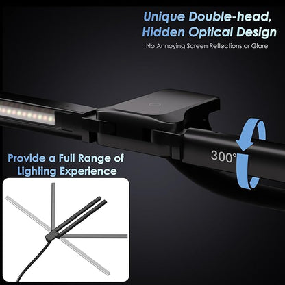 EYOCEAN Desk Lamp with Clamp, 31.5" LED Desk Lamp for Home Office, 24W Gesture Sensing Control Desk Light, Dimmable & Color Temperature, Eye-Caring Office Lamp, Brightest Architect Lamp for Screen