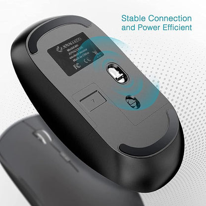 JOYACCESS Rechargeable Wireless Mouse for Laptop, J Silent Portable Cordless Mouse for Laptop with USB Nano Receiver and High Precision 2400 DPI-Black