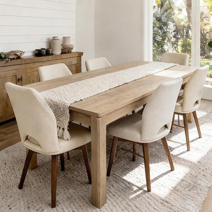 Farmhouse Dining Table, 70" Rectangular Wooden Kitchen Table for 4–6 People, Modern Dining Table & Home Office Desk for Family Gatherings and Study, Easy to Clean, Rustic
