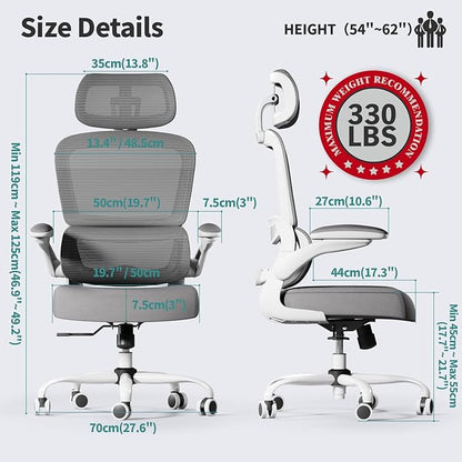 TRALT Office Chair Ergonomic Desk Chair, 330 LBS Home Mesh Office Desk Chairs with Wheels, Comfortable Gaming Chairs White Pack of 5
