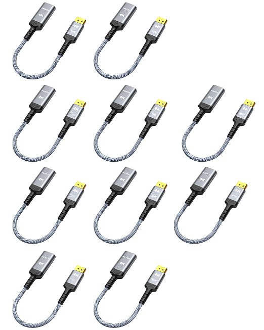 Highwings 4K DisplayPort to HDMI Adapter 10 Pack, Uni-Directional Display Port DP to HDMI Adaptor Converter Male to Female(1080p 120Hz), for AMD NVIDIA Dell HP Laptop HDTV Monitor Projector, [Passive]