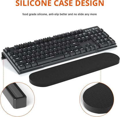 Richboom Ergonomic Computer Keyboard Stand - Tilt PC Keyboard Stand Riser for Easy Typing, Acrylic Keyboard Tray Holder for Office Desk, Home, School, with Silicone Anti-Slip Case, Black