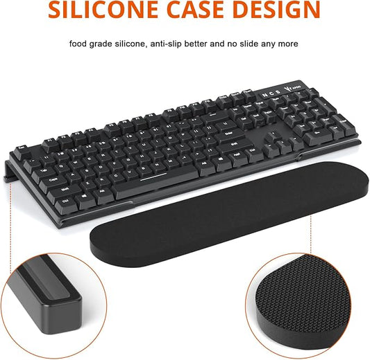 Richboom Ergonomic Computer Keyboard Stand - Tilt PC Keyboard Stand Riser for Easy Typing, Acrylic Keyboard Tray Holder for Office Desk, Home, School, with Silicone Anti-Slip Case, Black