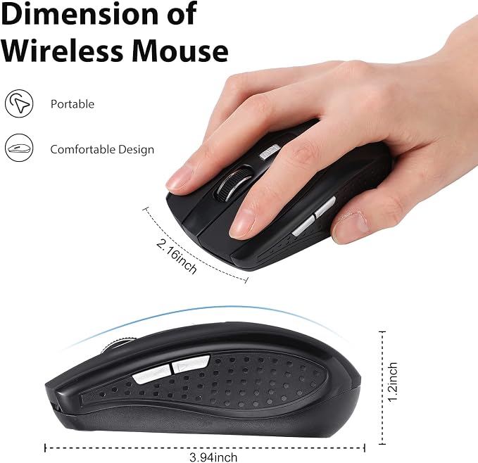 Macarrie 8 Pack Wireless Mouse for Laptop 1200dpi Wireless Computer Mouse Bulk with 6 Buttons Included USB Receiver Compatible with Windows, Pc, Computer