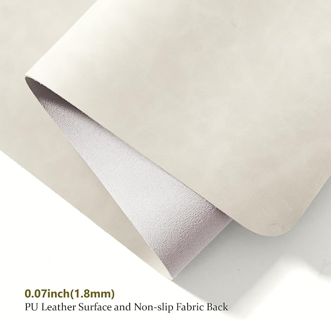 Distressed Leather Desk Mat - Non-Slip PU Desk Pad for Office and Home - Desk Organization and Accessories - Ideal for Large Mouse Pad and Desk Mats on Top of Desks(Sandstone,47.2"x 17")