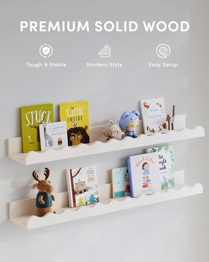 Seocry Nusery Shelves (White, 23 Inches)