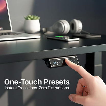 VIVO Electric 71 x 30 in Standing Desk, Touch Screen Adjustment, 220 lb Frame Support, 2E Series, Dark Gray Top, White Frame, DESK-KIT-2EW71G