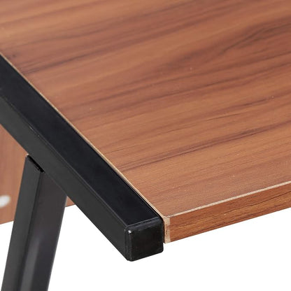 ZenStyle 55" L-Shaped Corner Computer Desk - Sturdy Steel Frame & Waterproof Surface, Walnut Wood Grain Design for Home Office, Gaming & Multipurpose Workstation