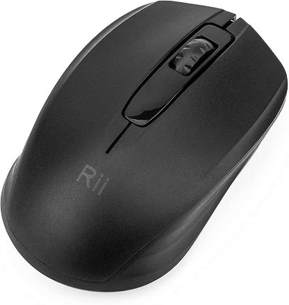 Rii Wireless Noiseless Mouse,2.4G Portable Computer Mice for PC, Laptop, Windows,Office Included Wireless USB dongle (Silent(Black)-New)