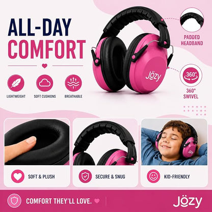 Jozy Noise Canceling Headphones for Kids, SNR 26dB Ear Protection for Autism, Sound Proof Sensory Muffs for Hearing, Concerts