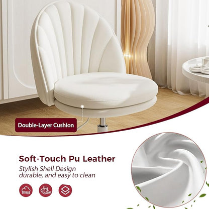 GTPLAYER Small Ergonomic Tall Office Chair, Computer Desk Chair with Wheels Versatile Height Use: Office to Bar Stools (or Standing Desk), Vanity Chair with Back PU Leather Shell Design for Gift