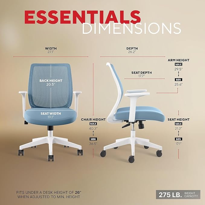Staples Ergonomic Task Chair, Fabric, Ergonomic, Swivel