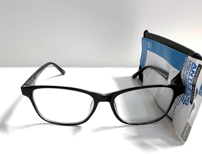 Foster grand Advanced reading glasses with blue light and anti-fog lenses Payton black 1.00, Clear