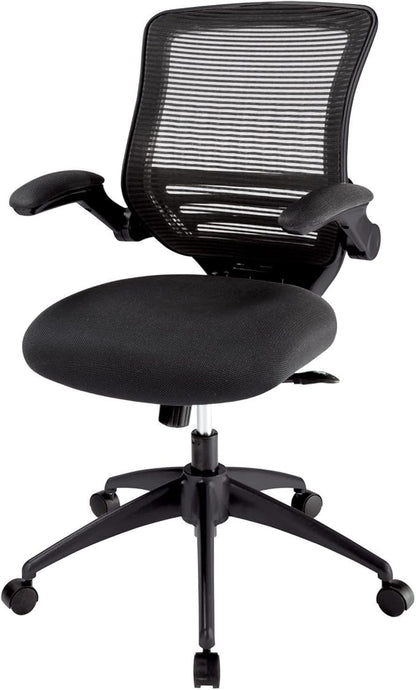 Realspace® Calusa Mesh Mid-Back Chair, Black