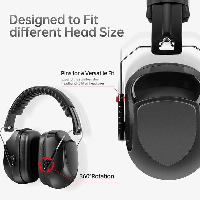 Noise Reduction Ear Muffs for Adult, 34dB Noise Cancelling Headphone for Shooting