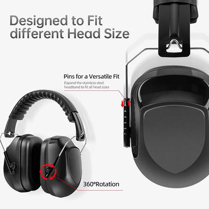 Noise Reduction Ear Muffs for Adult, 34dB Noise Cancelling Headphone for Shooting