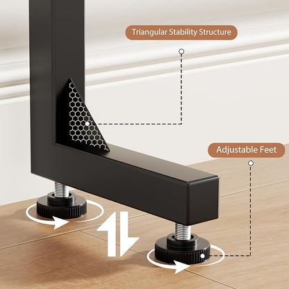 GRLEAF 2 Pack Adjustable Height Narrow Console Table with Power Outlets, 78.7" Long Sofa Table with Charging Station Behind Couch Table Skinny Entryway Table for Living Room and Hallway – Black