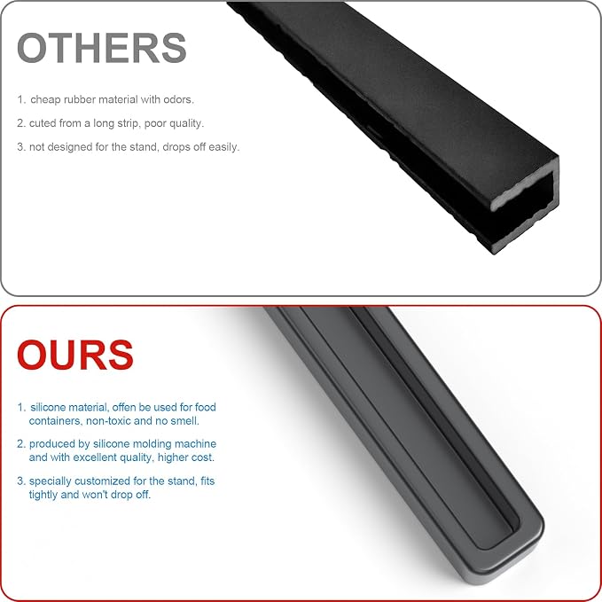 WINFFOR Comfortable Computer Keyboard Stand - 2 Pack Ergonomic Riser Acrylic Tilted Holder for Easy Typing & Working - Fits - 17'' Wide (Matte Black)