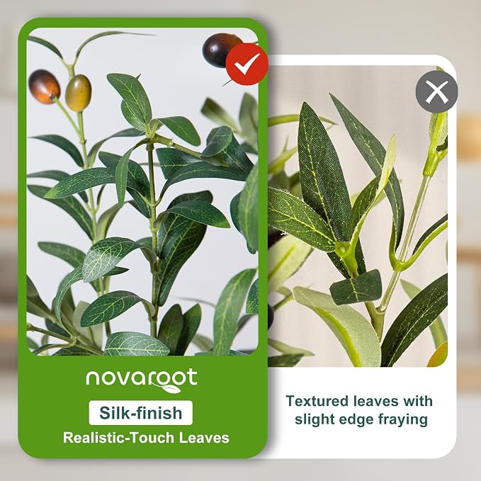 Olive Trees Artificial Indoor, 6FT Tall Faux Olive Tree with Moss and Planter, Artificial Plants Indoor with Realistic Silk Leaves and Lifelike Fruits, Fake Tree for Home Office Living Room Decor