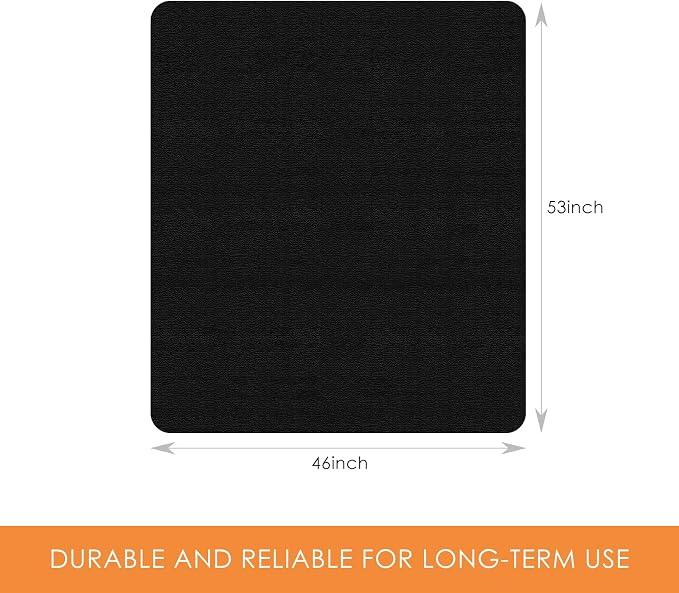 Kuyal Chair mat for Hardwood Floor 46 x 53 inches Rectangle Floor Mats Wood/Tile Protection Mat for Office & Home, Black