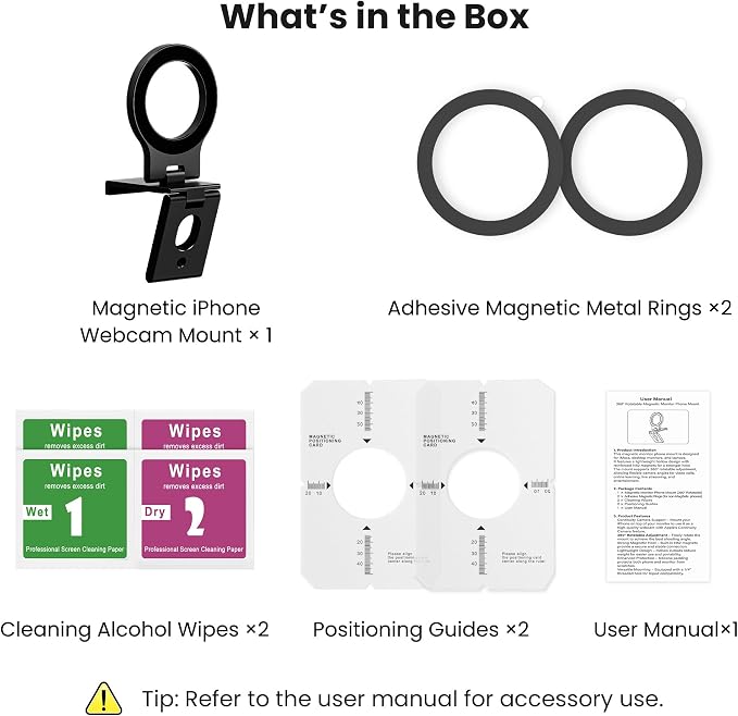 Itramax Continuity Camera Mount for iMac&Desktop Monitor,Magnetic Phone Webcam Stand,Foldable Phone Webcam Holder for MagSafe iPhone 17 Air Pro Max/17e/16/15/14/13/12/11/XR/XS,Mac,MacBook,Apple TV 4K