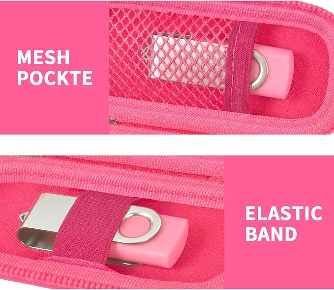 USB Flash Drive Case, SD Card Holder Compatible with Thumb Drive, Memory Cards, SDXC SDHC Storage Bag, Electronic Accessories Organizer for SanDisk for Samsung for Inland (Rose Red)