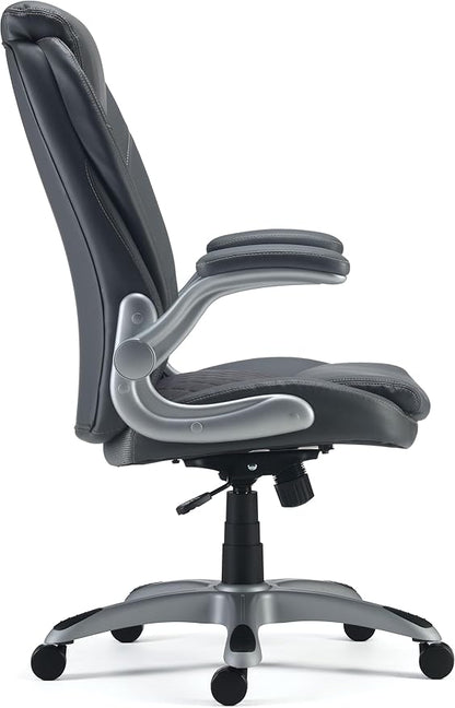 Staples Sorina Bonded Leather Chair, Grey