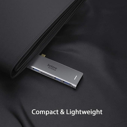 USB C Adapter for MacBook Pro/Air M1 M2 M3 2021 2020 2019 13" 15" 16", 6 in 1 USB-C Hub MacBook Pro Accessories with 3 USB 3.0 Ports,USB C to microSD/SD Card Reader and 100W Thunderbolt 3 PD Port