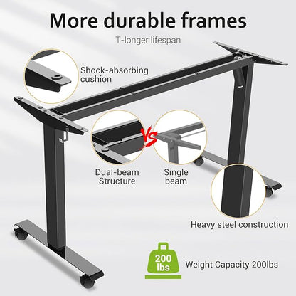 farexon Electric Standing Desk 71 x 28in with Power Outlets, Rolling Stand up Desk with Large Mouse Pad, 3 USB Ports & 3 Power Outlets, Easy to Set Home Office Gaming Computer Table, Black