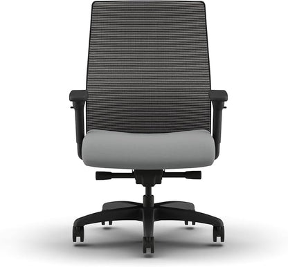 HON Ignition 2.0 Big and Tall Office Chair, 450lbs Weight Capacity, Extra Wide Seat, Tilt Recline, Swivel Wheels, Heavy Duty Office Chair, Comfortable for Long Hours, Black Frame, Ash