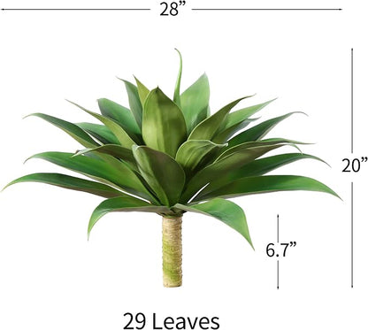 Ferrgoal 28" Agave Plant Artificial,UV Resistant Faux Outdoor Plants | Large Faux Plant for Indoor Outdoor, Faux Succulents Plants for Home Décor Balcony Garden Courtyard Housewarming