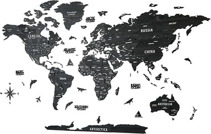 Colorfull Worlds, Multilayer 3D Wooden World Map, Travel Map States and Capitals, Wall Decor For New House, Gift For Travelers, Office Decor, Birthday Present, Living Room Decoration (L, Tuana)