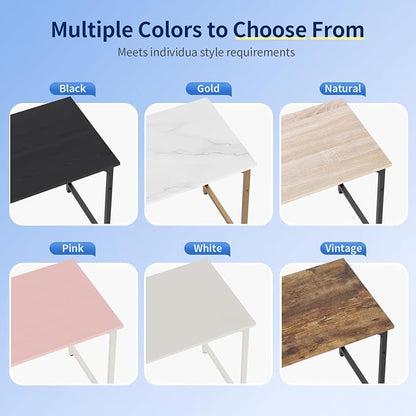 BestOffice Computer Desk,Home Office Desk, Modern Simple Style for Home Office Study Writing (Brown, 32 Inch)